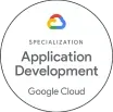 Google Cloud Application Development Specialization badge.