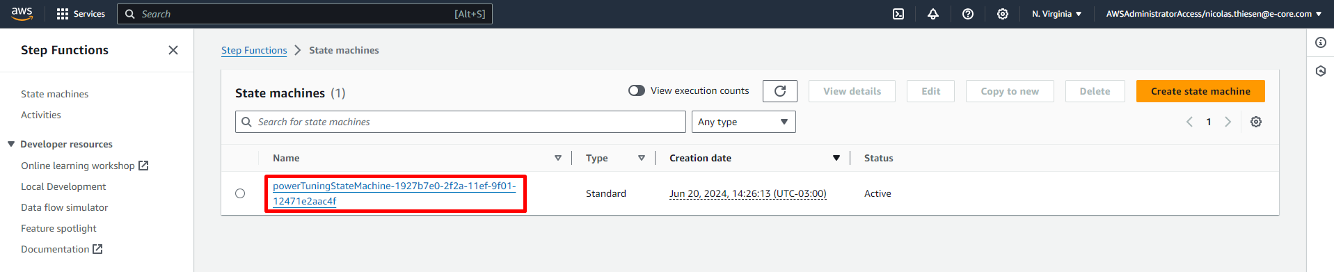 Screenshot of a table with data entries, highlighted in a red box.