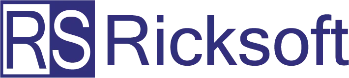 Logo with a blue square containing white