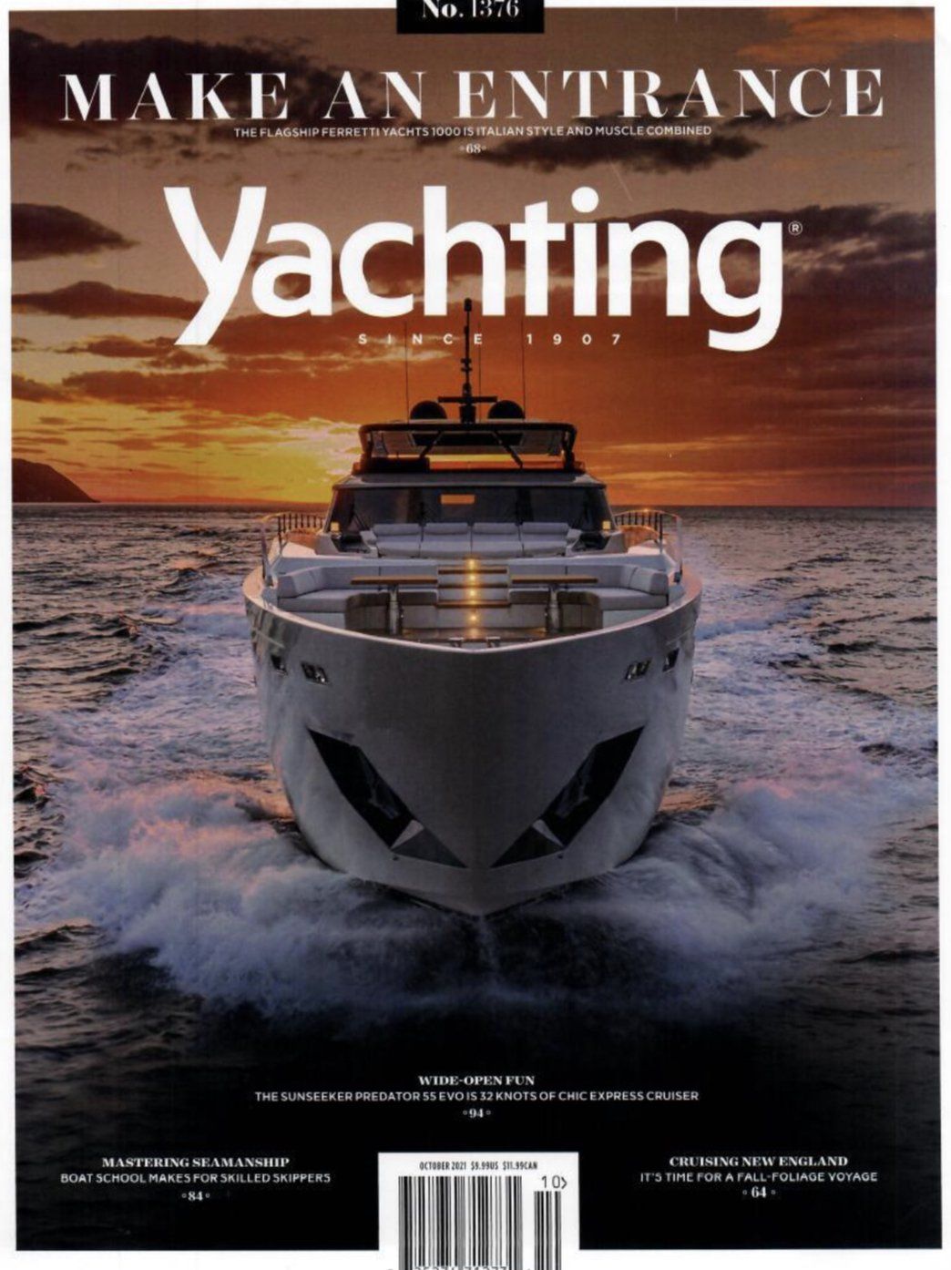 A magazine cover for make an entrance yachting