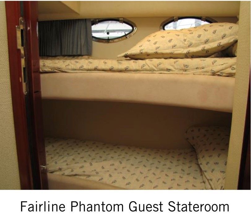 A picture of a fairline phantom guest stateroom