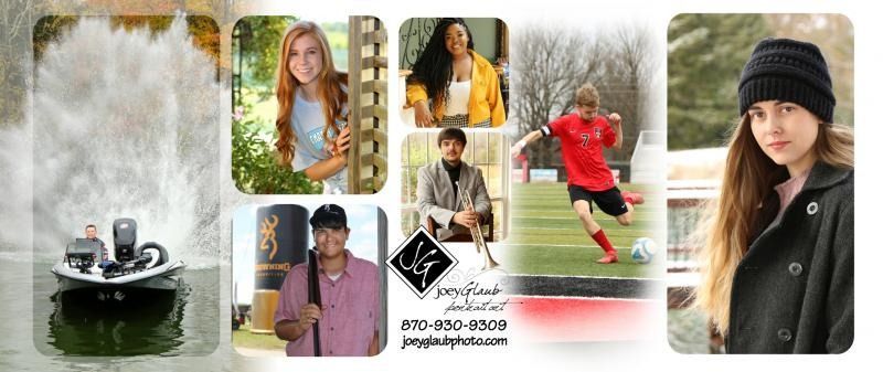 Collage of outdoor portraits and action shots, plus a black-and-white fountain scene with people and film frames