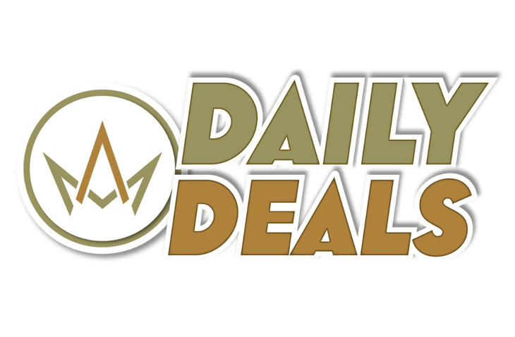 Logo reading “DAILY DEALS” in gold and white with a circular crown icon