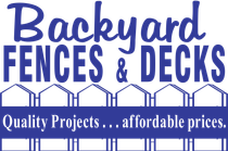 The logo for backyard fences and decks quality projects affordable prices