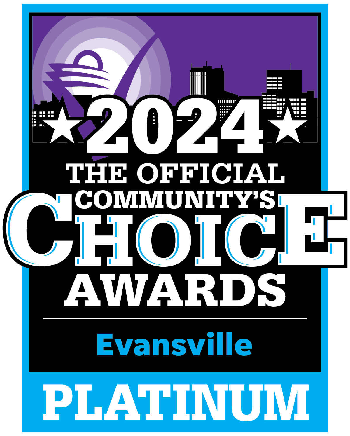 The official community 's choice awards evansville platinum logo