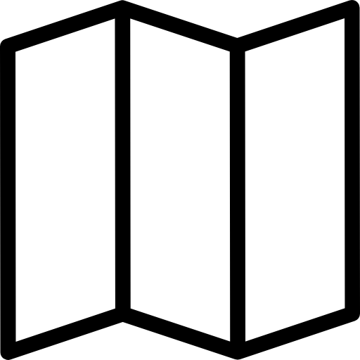 Folded map icon.