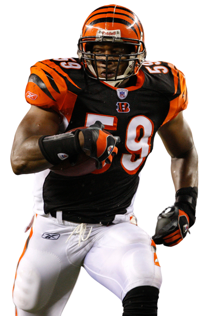 Landon Johnson in Bengals uniform running for touchdown