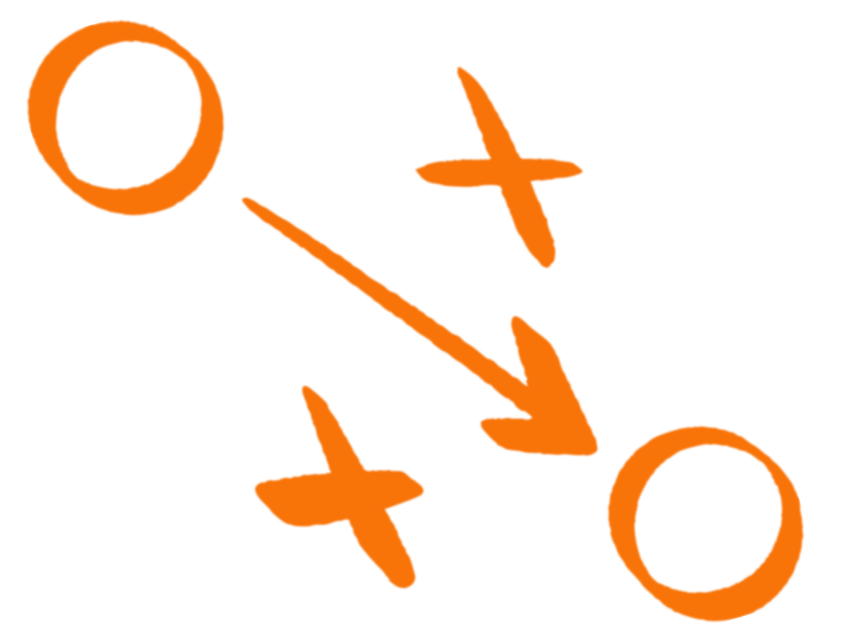 Illustrated symbols depicting specific football training drills