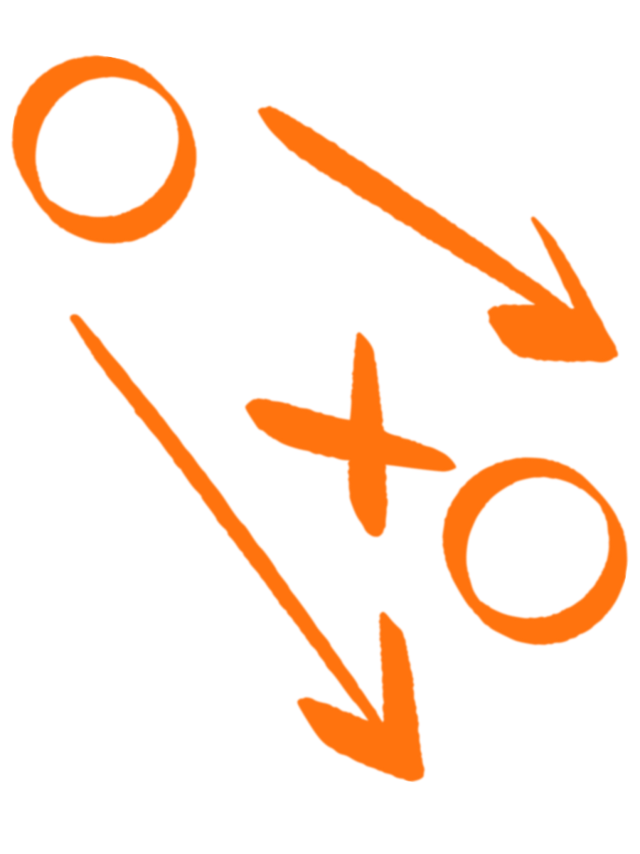 Illustrated symbols representing sports training drills led by a private sports trainer