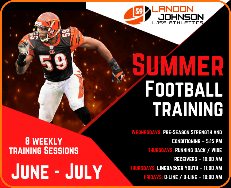Summer football poster for training to improve football skills, strength, and conditioning.