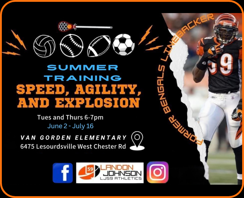 Summer training speed, agility and explosion poster.