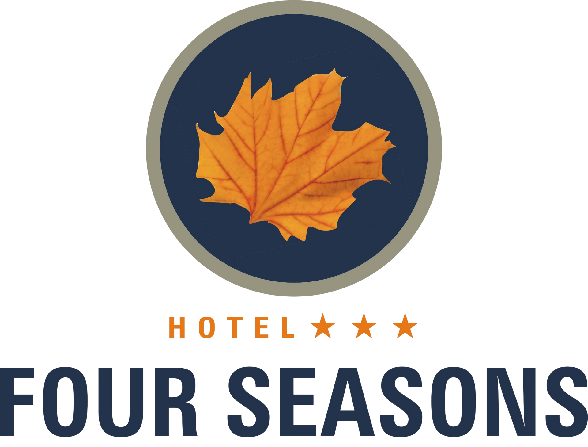 The logo for the hotel four seasons has a maple leaf on it.