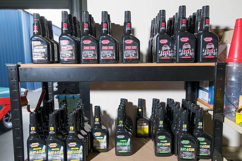 Auto lubricants on shelf