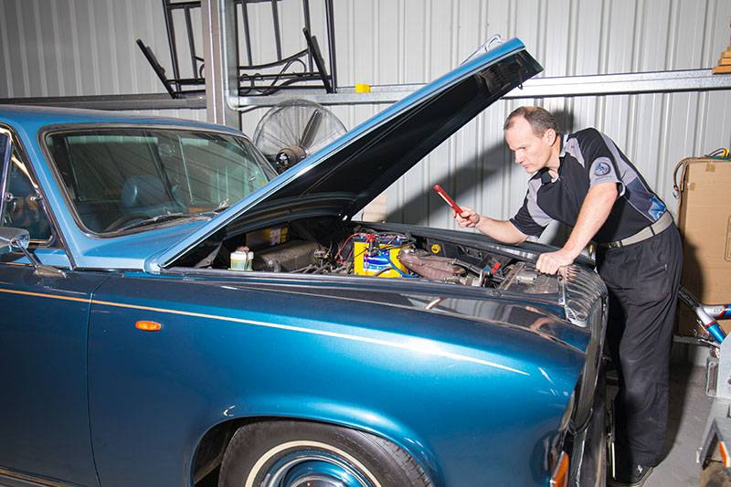 Car being repaired