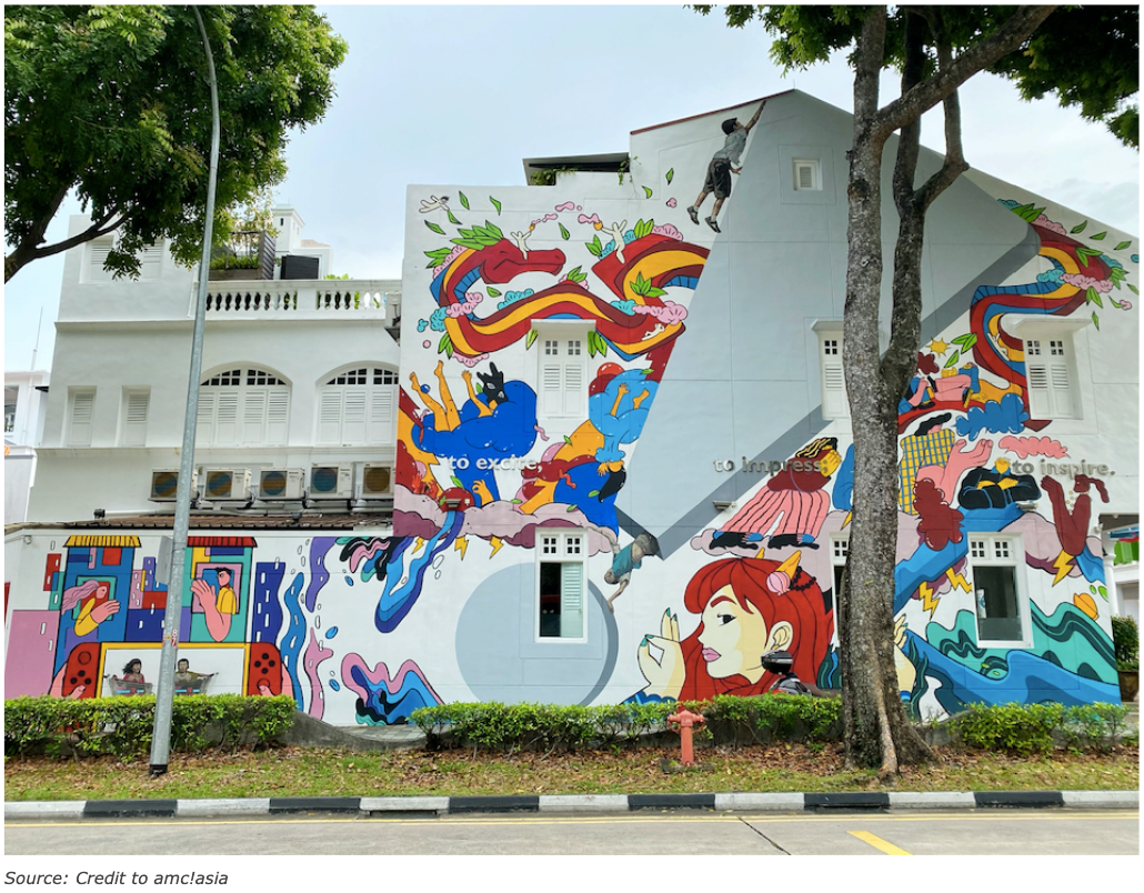 Street Art graffiti wall Singapore  