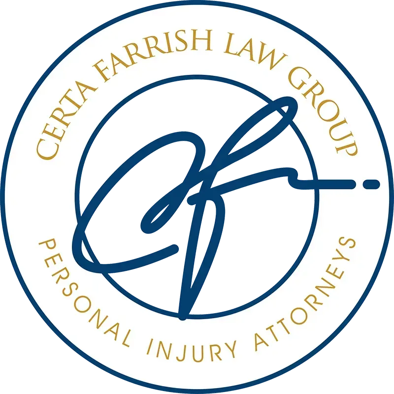The logo for certain farrish law group personal injury attorneys