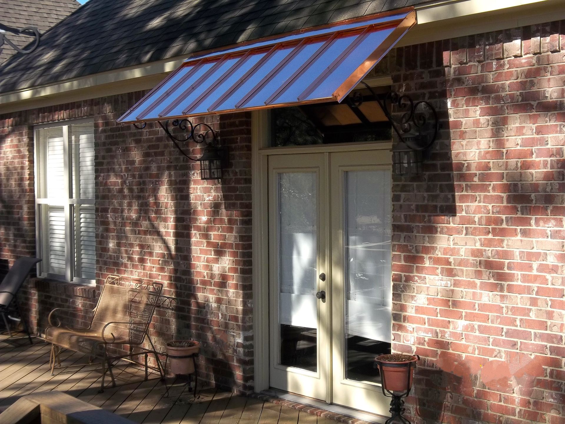 Copper Awning installation Jackson, MS French Awnings & Screens co
