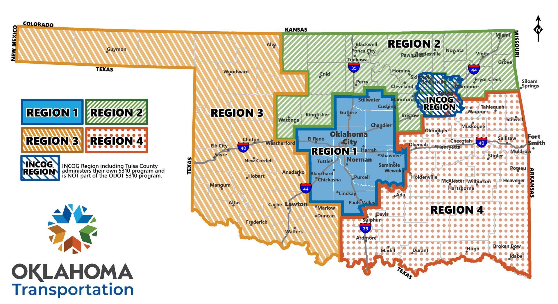 Old map of the planning regions with 4 regions