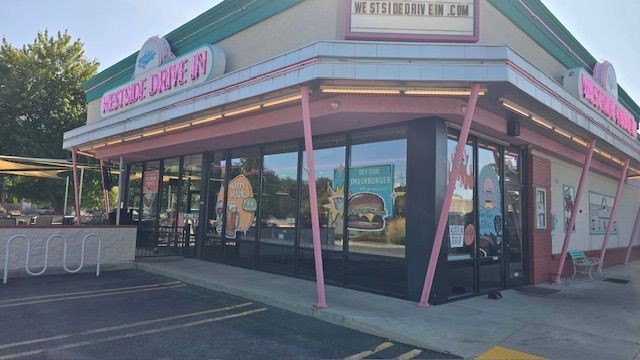 Exterior of a retro diner,
