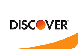 Discover credit card logo with orange orb and curved line.