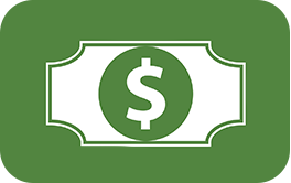 Green square with a white dollar sign icon.