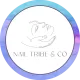 A logo for nail tribe & co shows a hand holding a flower.