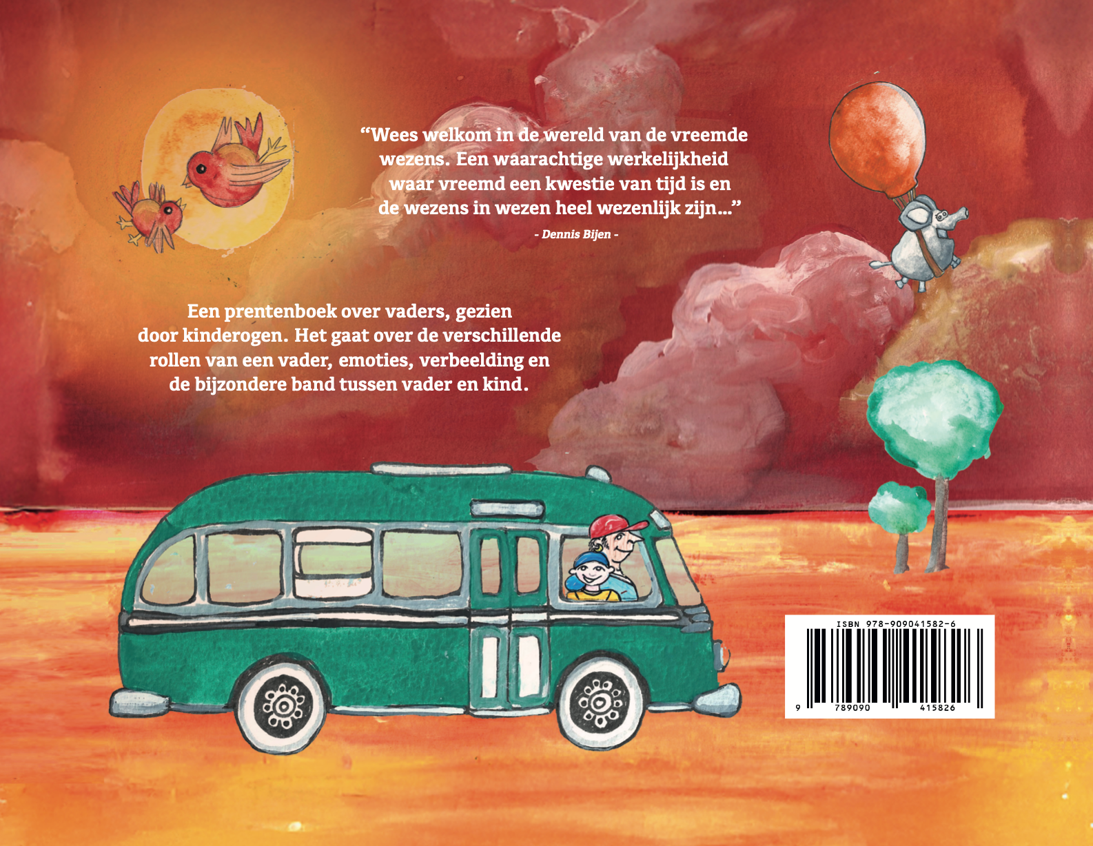 Een kleurrijke fantasyboekcover met een groene draak, een rood monster en een kind, onder de titel 
