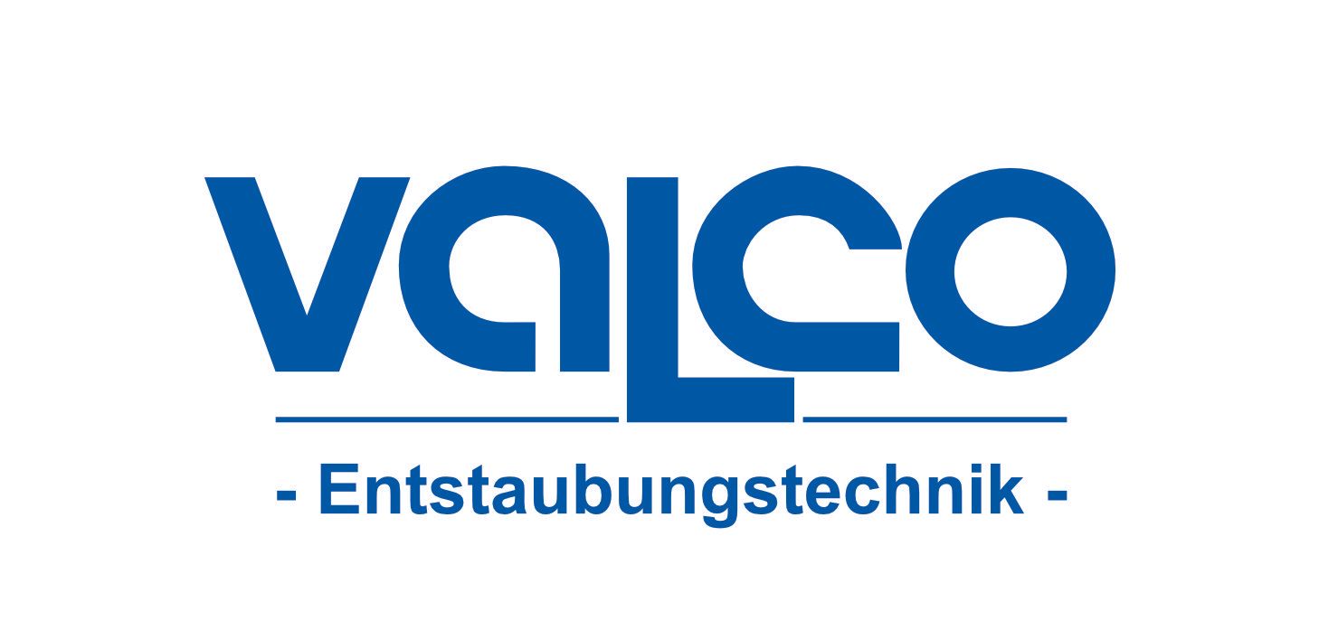 VALCO-Logo in Blau mit dem Schriftzug „Entstaubungstechnik“ darunter