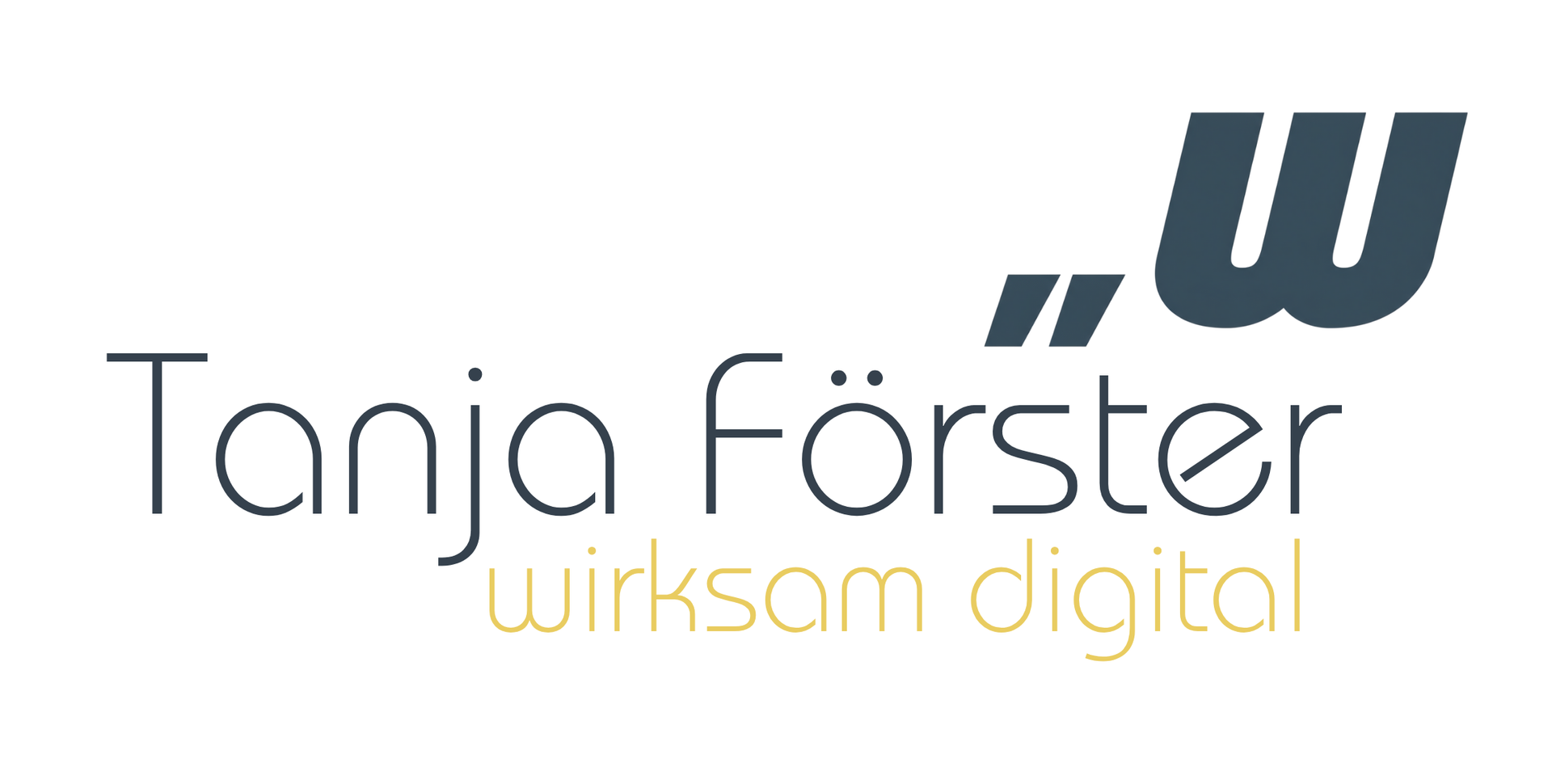 Tanja Förster wirksam digital logo in gray and gold