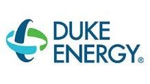 Duke Energy logo: blue, green, and white intertwined shapes beside the company name in blue text.