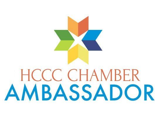 Logo for HCCC Chamber Ambassador: a colorful star above the text 
