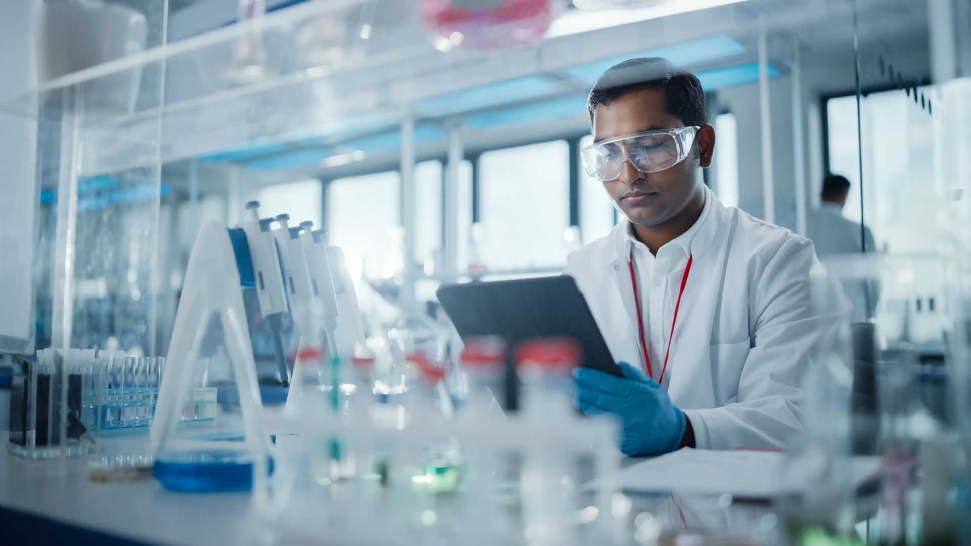A scientist discovering a rubbing alcohol substitute