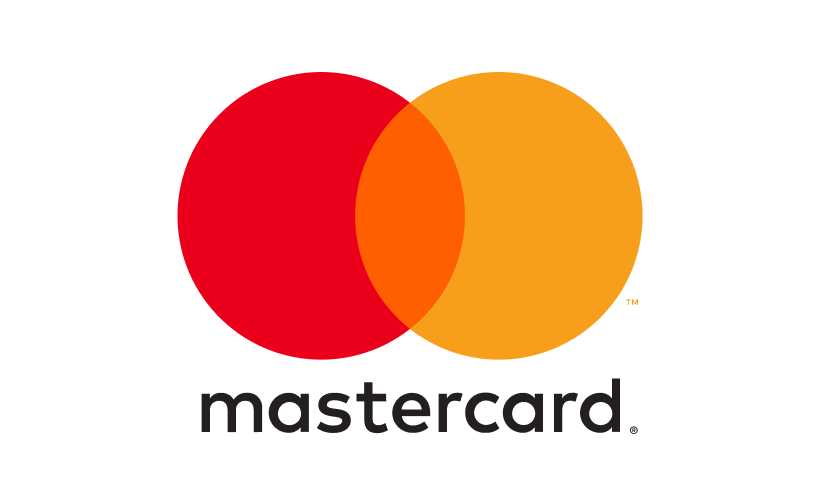 O logotipo da Mastercard apresenta dois círculos sobrepostos, um vermelho e outro amarelo, acima do nome da marca em letras minúsculas.
