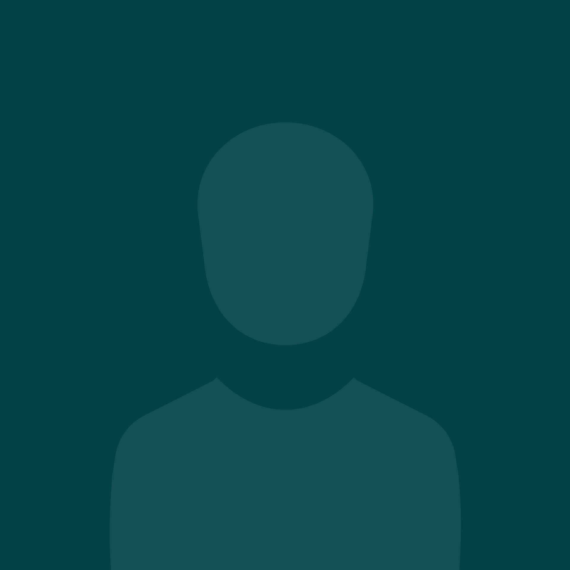 A silhouette of a man without a face on a dark green background.