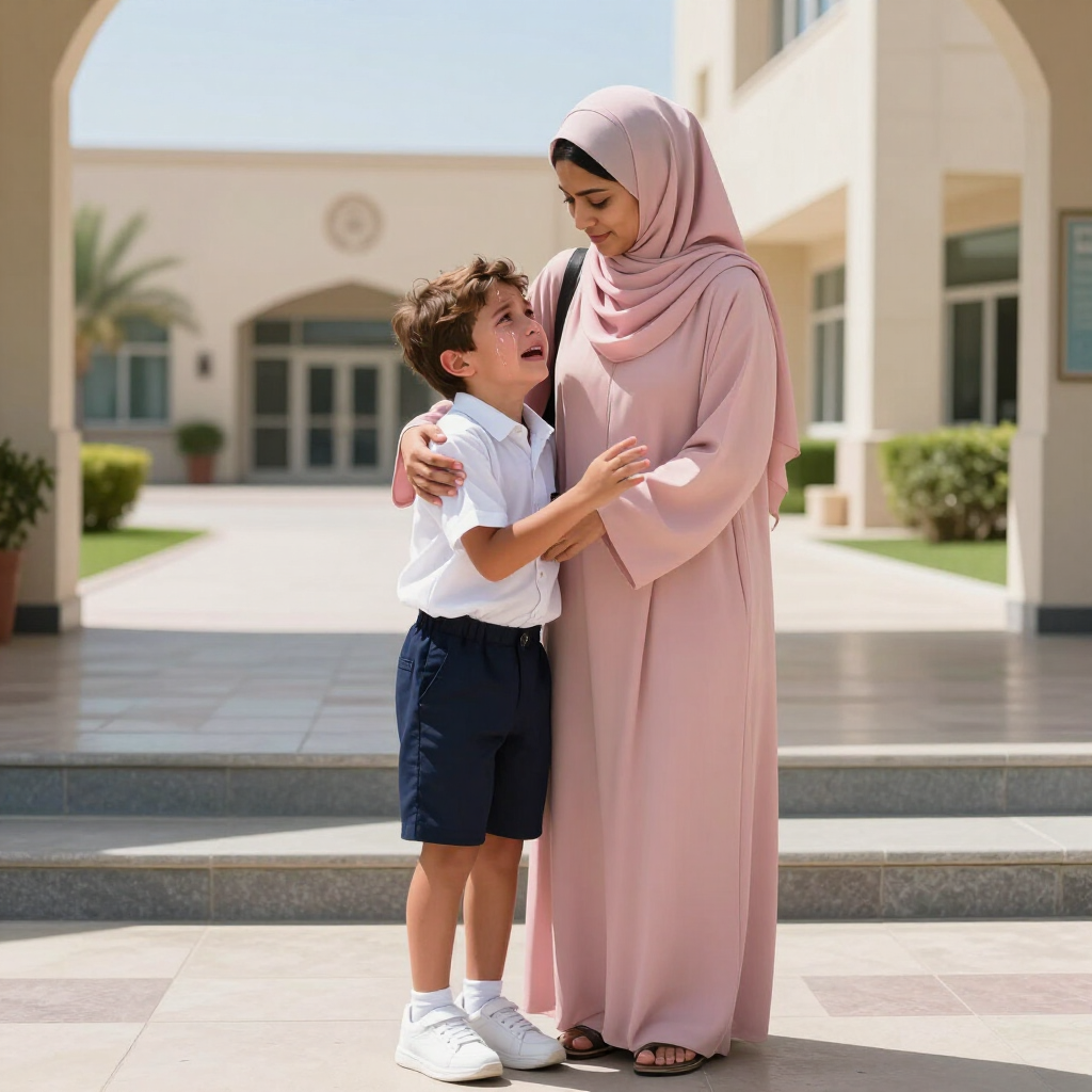 separation anxiety, mother huying child