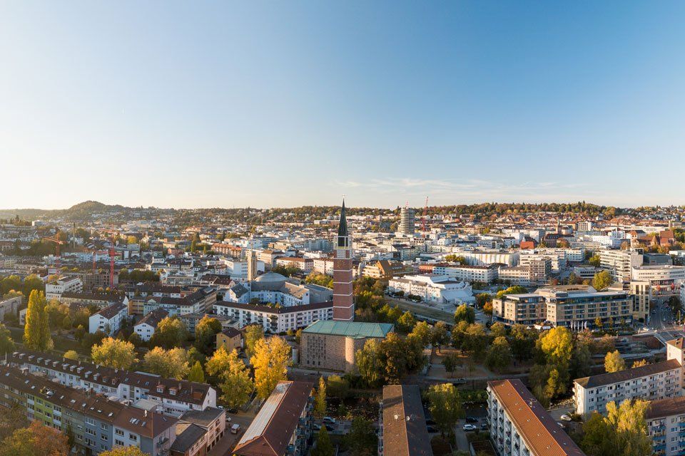 Luftaufnahme von Pforzheim