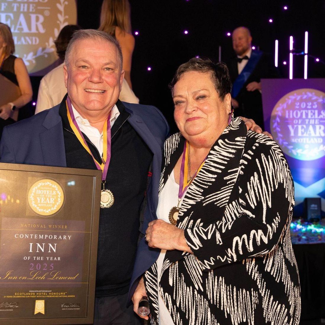 Andrew & Rosaline of Inn on Loch Lomond which won a Music & Events Award for their programme of live music Andrew & Rosaline of Inn on Loch Lomond which won a Music & Events Award for their programme of live music
