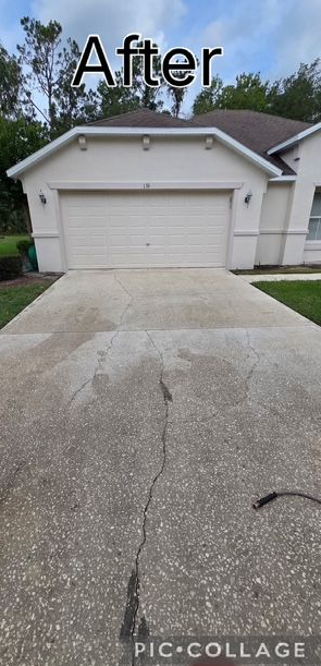 A picture of a house after being painted white.