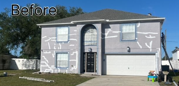 A before and after picture of a sliding glass door.