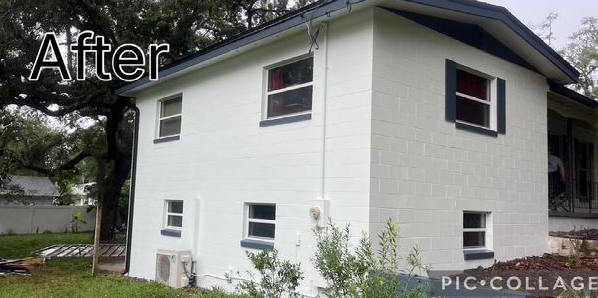 A picture of a house before and after being remodeled