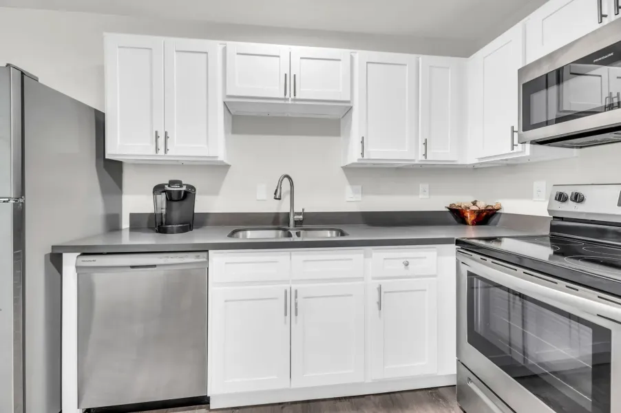 Apartment kitchen — representative home at Villa Ventura.