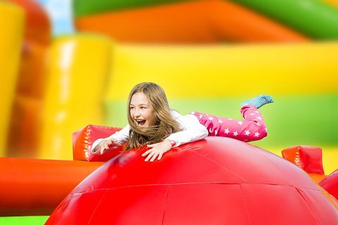 girl on top of the inflatable