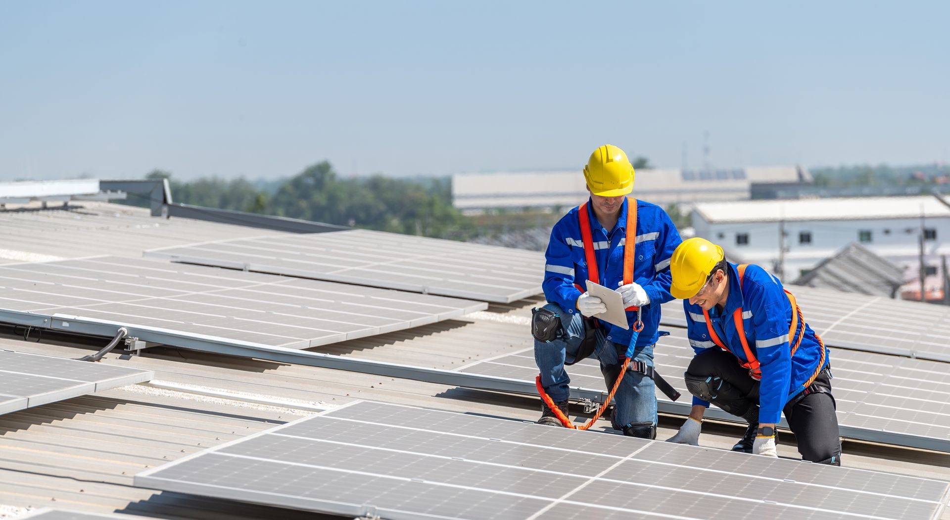 Synergy technician performing a solar site assessment at a CT home