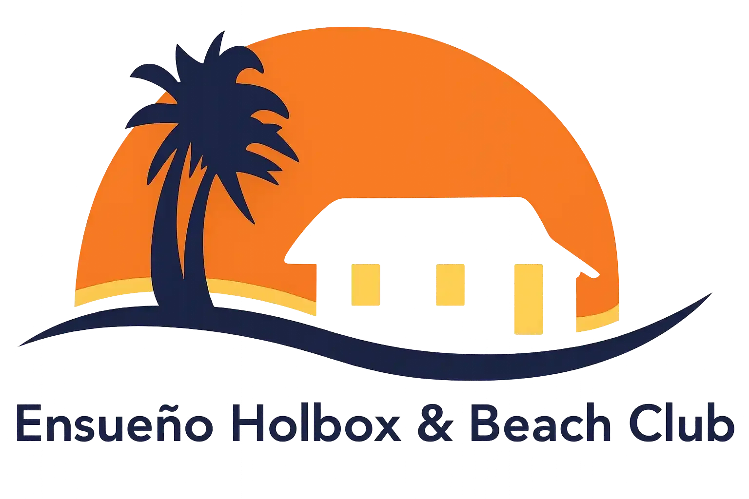 A house with a palm tree in front of a sunset.