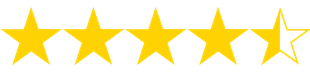 A row of yellow stars on a white background.