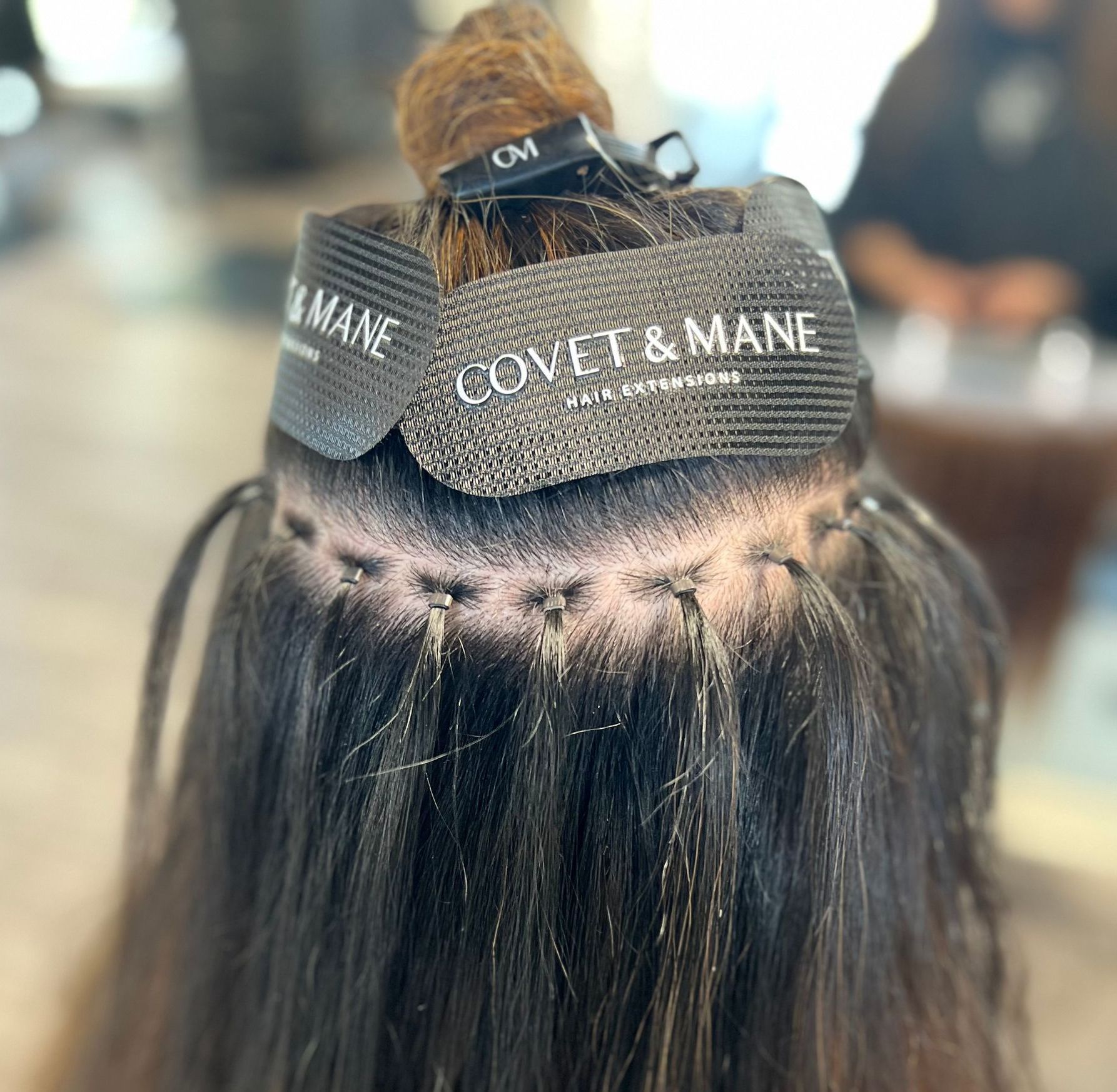 Beaded row - Hair extensions - hand tied weft photo