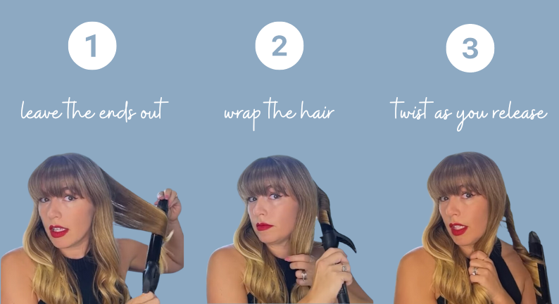 Kristina curling her hair