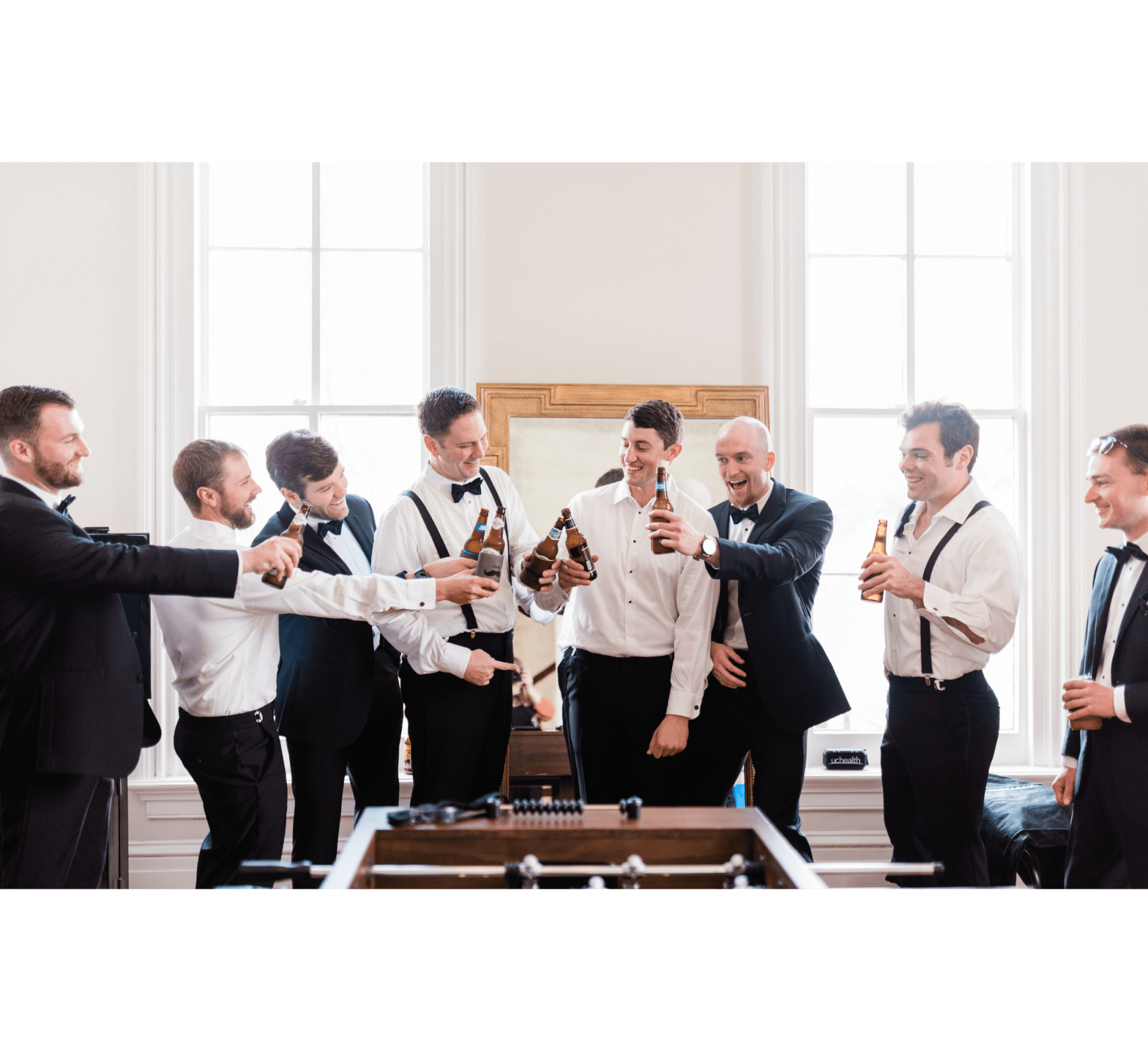 groomsmen at wedding venue in Downtown Raleigh North Carolina