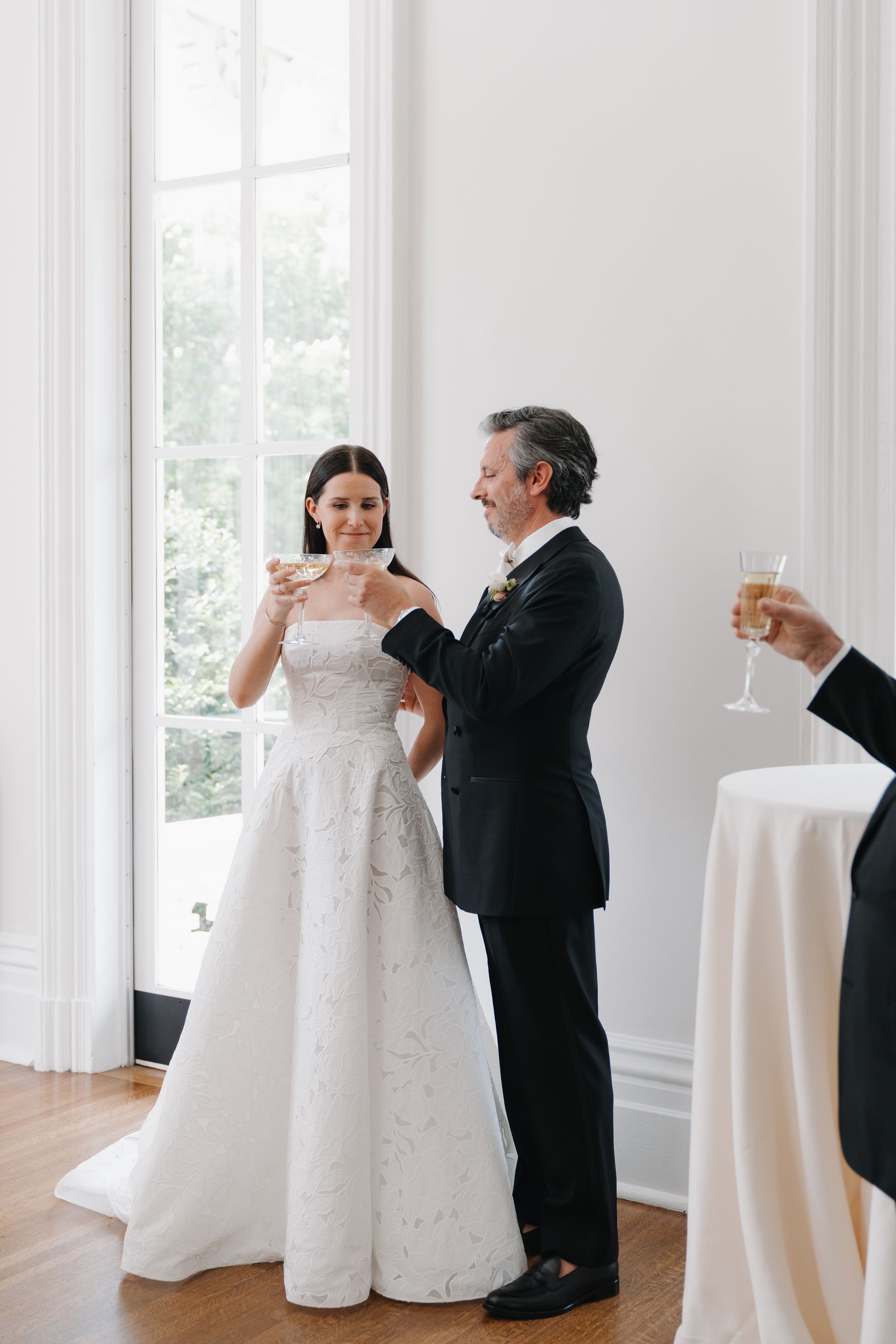 Intimate wedding al fresco celebration in downtown, Raleigh. Enjoy The Merrimon-Wynne's House downtown Raleigh Wedding