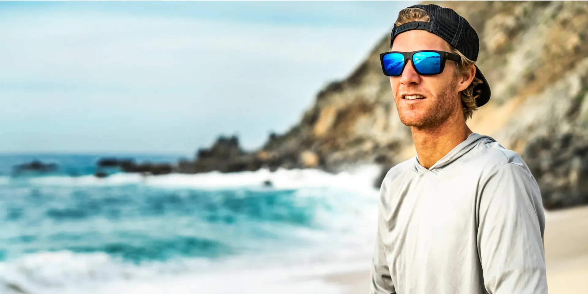 Man On The Beach Wearing Sunglass
